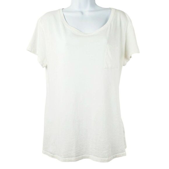 GAP Tops - Gap LARGE White Scoop Neck SS T-Shirt Top